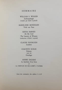 Le nouveau Commerce. Cahier 68/69. Automne 1987. . WILSON (William S.). MONDZAIN (Marie-José). BARNES (Djuna). DOURGUIN (Claude). SCELSI (Giacinto). ...