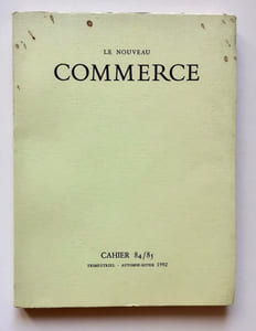 Le nouveau Commerce. Cahier 84/85. Automne-hiver 1992.