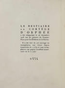 Le Bestiaire ou Cortège d'Orphée.  par APOLLINAIRE (Guillaume). DUFY (Raoul).  - Image 9