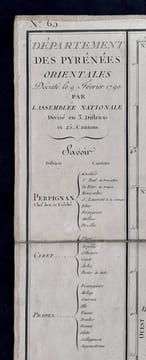 Département des Pyrénées Orientales décrété le 9 février 1790 par l'Assemblée nationale. Atlas national de France, n°63. . PYRÉNÉES-ORIENTALES. Carte ...