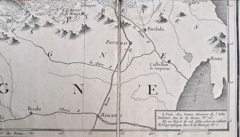 Département des Pyrénées Orientales décrété le 9 février 1790 par l'Assemblée nationale. Atlas national de France, n°63. . PYRÉNÉES-ORIENTALES. Carte ...