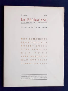 La Barbacane. Revue des pierres et des hommes. N°9, mai 1970.. BOURGUIGNON (Fred). FOLLAIN (Jean). GUYON (Robert). LEMOINE (Yves). PONS (Max). ...