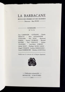 La Barbacane. Revue des pierres et des hommes. N°73/74, septembre 2001.