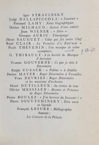 Roger Désormière et son temps. Textes en hommage, réunis par Denise Mayer et Pierre Souvtchinsky.