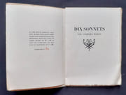 Dix sonnets.  par FOROT (Charles).  - Image 2