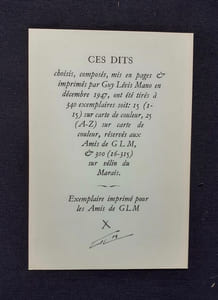 Dits de : L'Ecclésiaste, A. Guillen, R. Lannes, Nietzsche, Plaute, M. Sarfatti, Shakespeare, R. Tagore, P. Valéry.