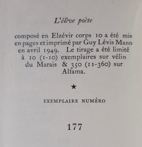 L’élève poète.