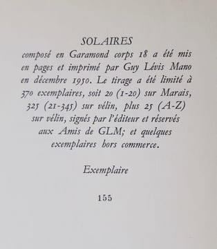 Solaires. . BROCK (Renée).