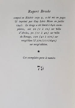 Poèmes. . BROOKE (Rupert).