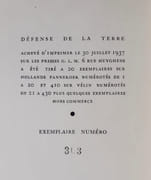 Défense de la terre. Battements III.  par AUBRAY (Thérèse). FARGUE (Léon-Paul).  - Image 1