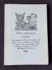 Petit almanach po&eacute;tique contenant des Dits / des Sentences / des Po&egrave;mes d'ici et d'ailleurs / des Image & maintes choses emerveillables pour ...