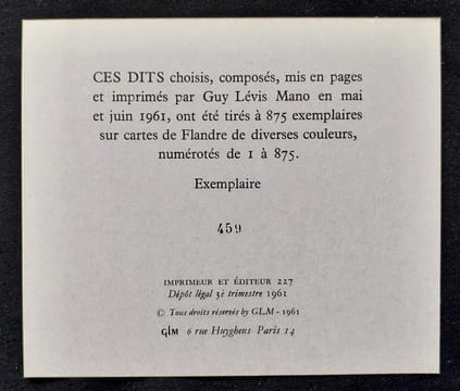 Dits : W. Blake, Dostoievski, V. Hugo, Ibsen, Kafka, Lichtenberg, Pasteur, Plaute, J. Rigaud, Shakespeare, Swift, Tagore, Proverbe persan, Proverbe ...