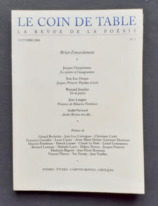 Le Coin de table. La revue de la poésie, n°4, octobre 2000
