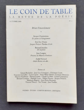 Le Coin de table. La revue de la poésie, n°4, octobre 2000. BOCHOLIER (Gérard). DESNOUES (Lucienne). CHARPENTREAU (Jacques). DESPAX (Jean-Luc). ...