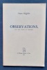 Observations. . PIQUOIS (Charles). LAPOUJADE (Robert). 