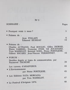 Le Temps parallèle, revue de création poétique, n°1, 2ème trimestre 1974. 