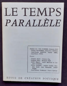 Le Temps parallèle, revue de création poétique, n°22, octobre 1979.