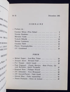 Le Temps parallèle, revue de création poétique, n°31, décembre 1981.