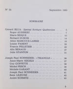 Le Temps parallèle, revue de création poétique, n°32, septembre 1982.  par BLUA (Gérard). AUDIBERT (Roger). BEIQUE (Marie). PARENT (Louise). PELLETIER (Francis). RENAUD (Alix). STANTON (Julie). SCHNEIDER (Joseph Paul). GOFFETTE (Guy). GARANT (Michel) - Image 2