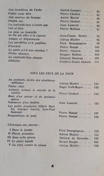 De la contradiction au sommet ou pour en finir avec Artaud - La Tour de feu, n°69, avril 1961.. ARTAUD (Antonin) - CHABERT (Pierre) - BOUJUT (Pierre) ...