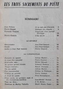 La Tour de feu, n°73, avril 1962 : Les trois sacrements du poète.