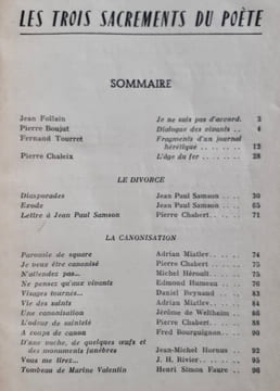 La Tour de feu, n°73, avril 1962 : Les trois sacrements du poète. . FOLLAIN (Jean). ISOU (Isidore). MIATLEV (Adrian). LAURENT (Jean). GARNIER ...