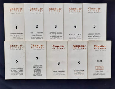 Chantier du temps. Carnets de poésie. Collection de 11 numéro en 10 livraisons : n°1 à 11, 1953-1956. 
