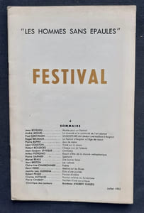 Les hommes sans épaules : cahier bimestriel de poésie et de littérature n°4 - juillet 1953. Festival.
