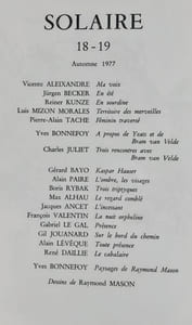 Solaire. Revue trimestrielle de poésie. N°18-19, automne 1977. 