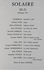Solaire. Revue trimestrielle de poésie. N°20-21, printemps 1978.