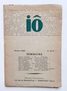 Io, revue des lettres et des arts, n°10-11, février 1953.  par AUTRAND (Charles). GALI (Christian). TRISTAN (Frédérick). MILLAS-MARTIN (J.). SANDRE (Yves). MIGUEL (André). MARISSEL (André). 