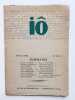 Io, revue des lettres et des arts, n&deg;10-11, f&eacute;vrier 1953. . AUTRAND (Charles). GALI (Christian). TRISTAN (Fr&eacute;d&eacute;rick). MILLAS-MARTIN (J.). SANDRE ...