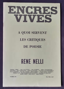 Encres vives : n°99, mai 1982 : A quoi servent les critiques de poésie ?