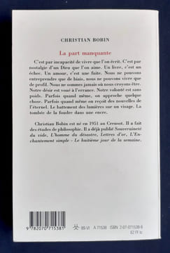 La part manquante.. BOBIN (Christian).