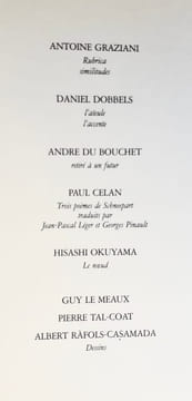 Clivages n°8, 1990.. CELAN (Paul) -GRAZIANI (Antoine) - TAL COAT (Pierre) - DOBBELS (Daniel). DU BOUCHET (André). OKUYAMA (Hisashi). LE MEAUX (Guy).