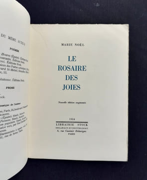 Le rosaire des joies. . NOEL (Marie). 