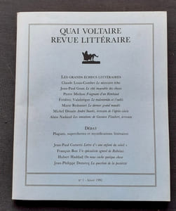 Quai Voltaire. Revue littéraire. N°1, hiver 1991. Les grands echecs littéraires. Débat : Plagiats, supercheries et mystifications littéraires. 15