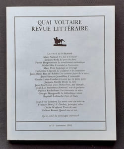 Quai Voltaire. Revue littéraire. N°3, automne 1991. Le fait littéraire.