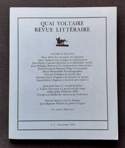 Quai Voltaire. Revue littéraire. N°5, printemps 1992. Savoir et fiction.
