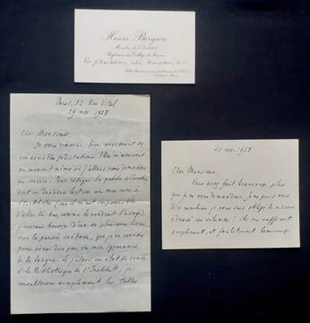 Henri Bergson Prix Nobel de Littérature 1927. Autographes à propos de la rédaction de son discours de réception à Stockholm en décembre 1928.. BERGSON ...