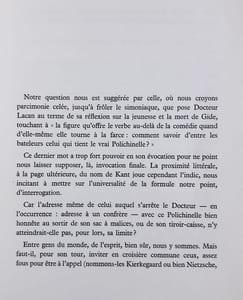 Question à Docteur Lacan.