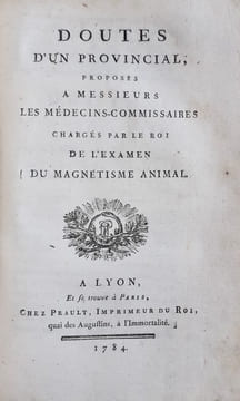 5 livres de 1784 et 1785 relié en un volume sur le magnétisme animal : Aphorismes de M. Mesmer dictés à l'assemblée de ses élèves et dans lesquels on ...