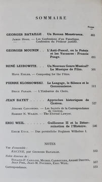 Critique. Revue générale des publications françaises et étrangères. N°37, juin 1949.. BATAILLE (Georges). MOUNIN (Georges). LEIBOWITZ (René). ...