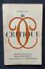  Critique. Revue g&eacute;n&eacute;rale des publications fran&ccedil;aises et &eacute;trang&egrave;res. N&deg;46,mars 1951.. QUENEAU (Raymond). BATAILLE (Georges). DAVID (Claude). WEIL ...