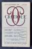 Critique. Revue g&eacute;n&eacute;rale des publications fran&ccedil;aises et &eacute;trang&egrave;res. N&deg;255-256, ao&ucirc;t-septembre 1968.. DELEUZE (Gilles). MIQUEL (Andr&eacute;). TODOROV ...