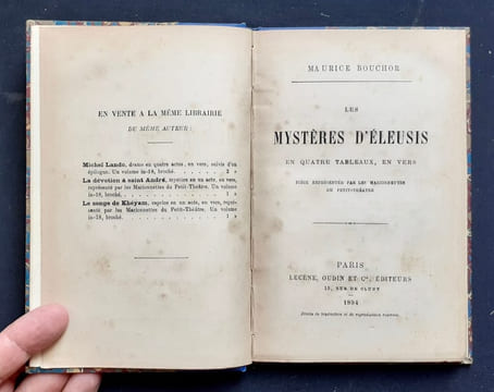 Les Mystères d'Eleusis. Pièce représentée par les marionnettes du Petit-Théâtre. . BOUCHOR (Maurice).