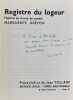 Registre du logeur. Histoire en forme de po&eacute;sie. . GREPON (Marguerite). 