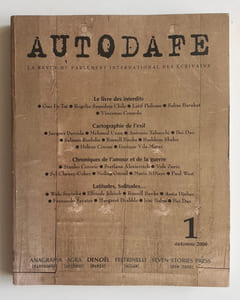 Autodafé. La revue du Parlement international des écrivains. N°1, automne 2000.