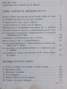 Silex n°5-6, 1er trimestre 1978. L’Italie des rendez-vous manqués. 