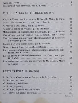 Silex n°5-6, 1er trimestre 1978. L’Italie des rendez-vous manqués. . MONTI (Valerio). RENARD (Philippe). SCIASCIA (Leonardo). TOBINO (Mario). ALBERONI ...